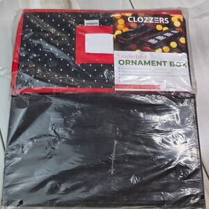 Clozzer Underbed Ornament Box Holiday Storage Bag 128 Ornaments 48x12x6 Black S3